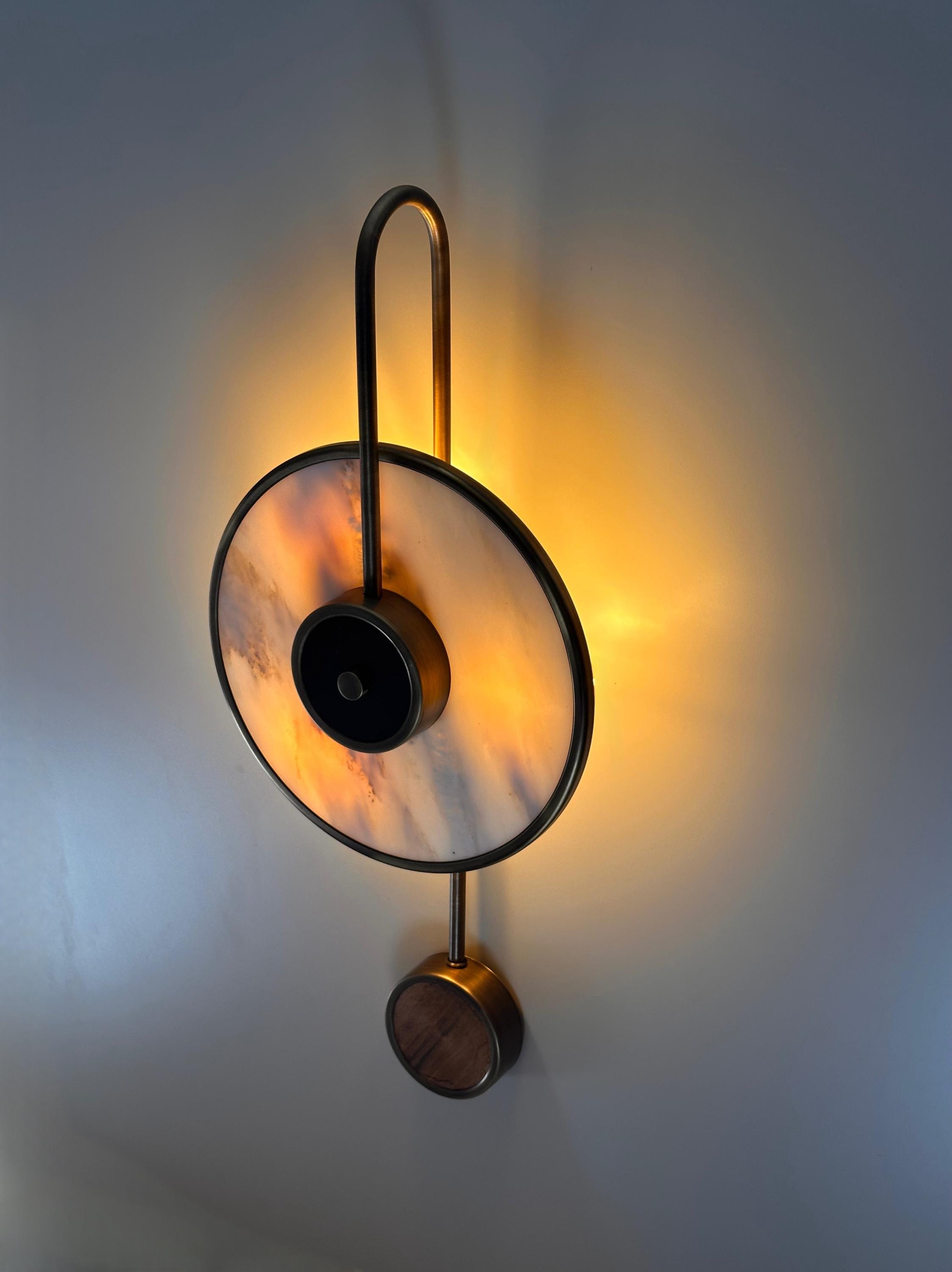 Palacio Marble Wall Sconce Luxury Alabaster Brass Wall Light, Modern Art Deco Lamp