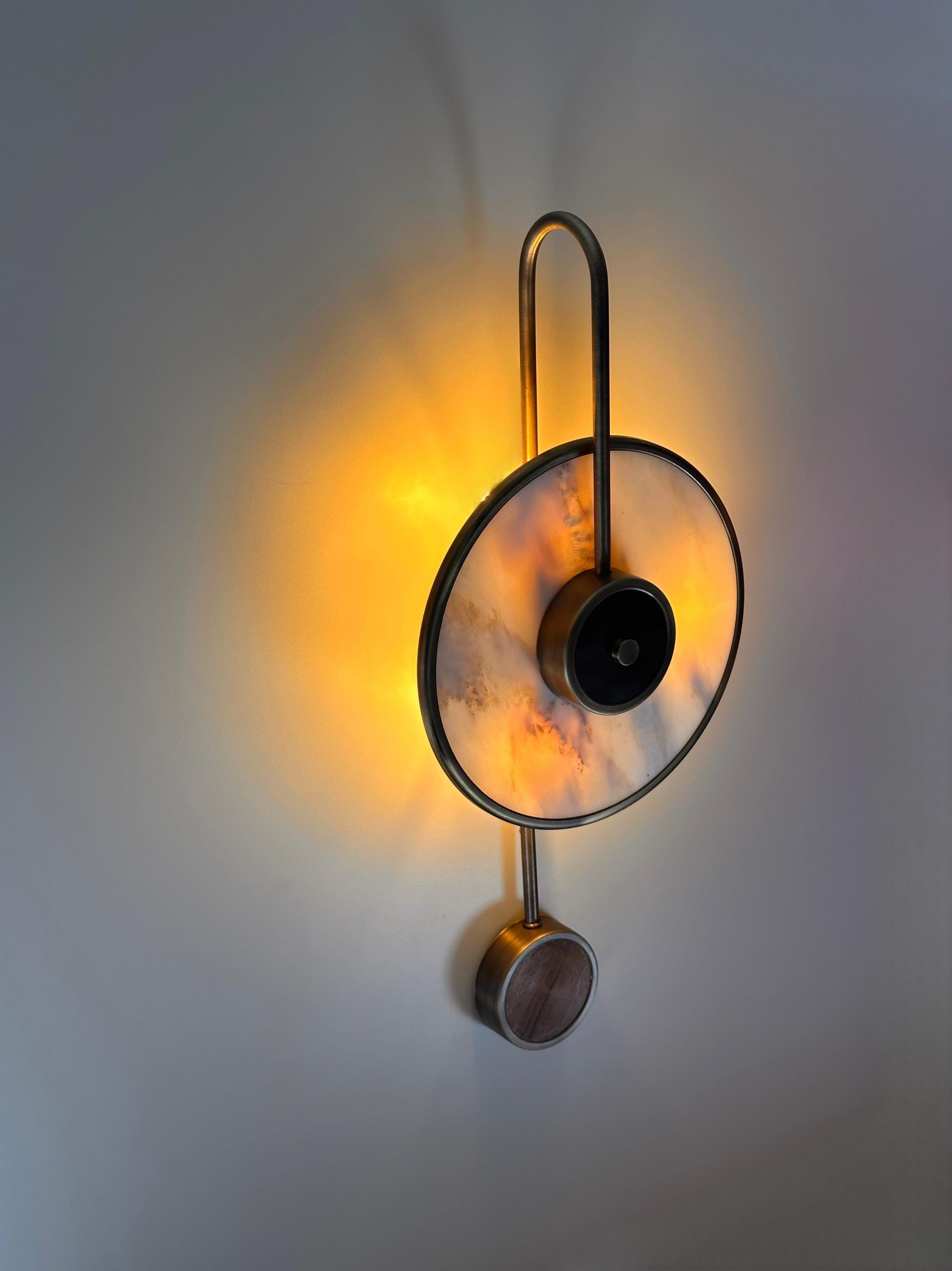 Palacio Marble Wall Sconce Luxury Alabaster Brass Wall Light, Modern Art Deco Lamp