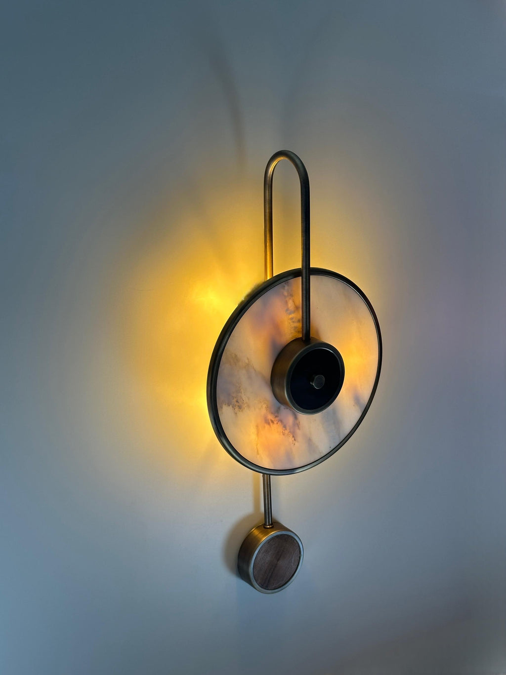 Palacio Marble Wall Sconce Luxury Alabaster Brass Wall Light, Modern Art Deco Lamp