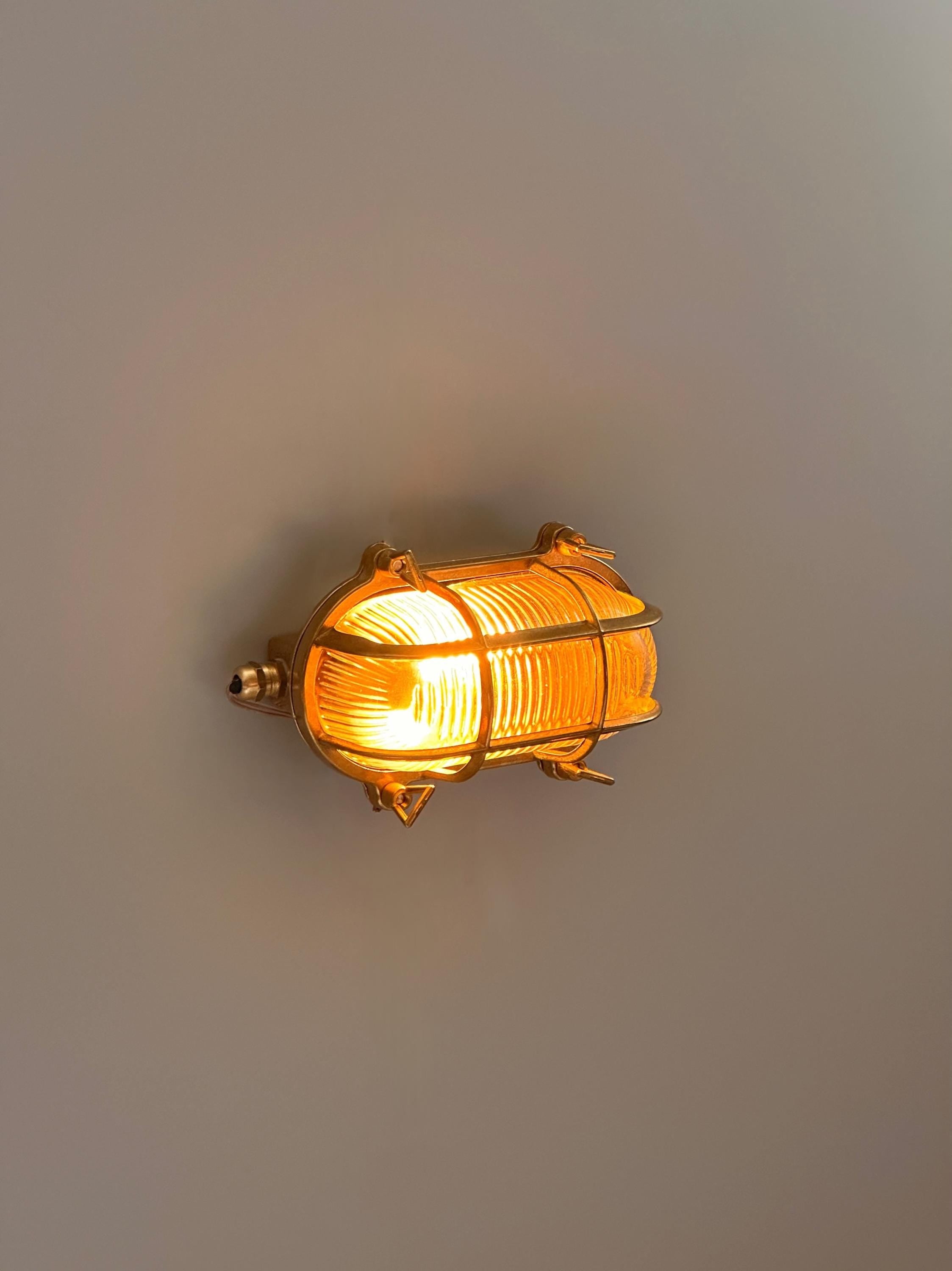 Lombard Outdoor Bulkhead Light, Nautical Cage Sconce Weatherproof Marine Lamp Industrial Exterior Fixture