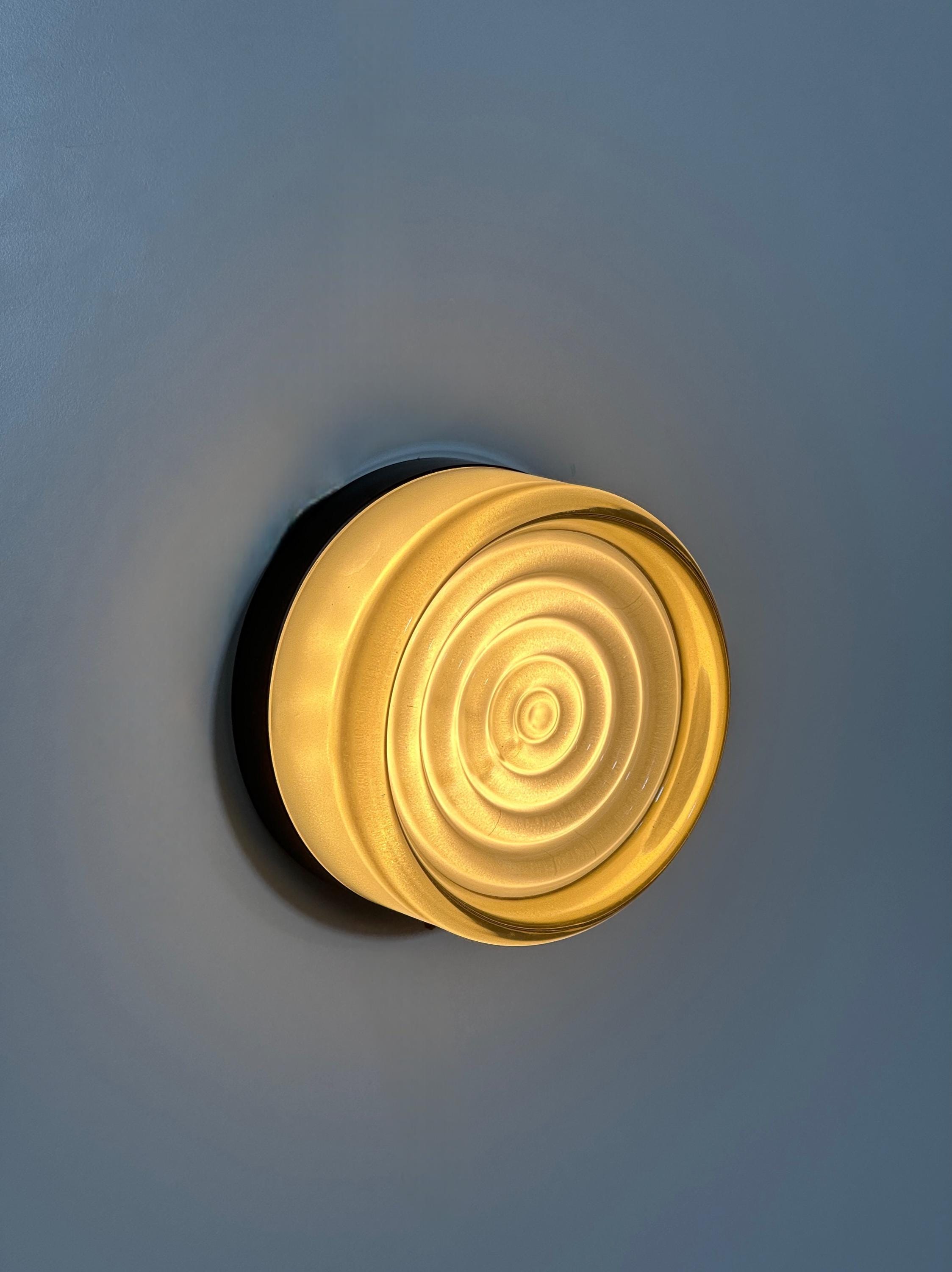 Shambles Wall Light, Modern Flush Mount Sconce, Black Glass LED Fixture, Minimal Ambient Lighting
